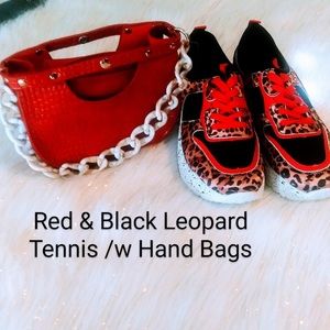 Red Leopard Tennis w/o Handbag